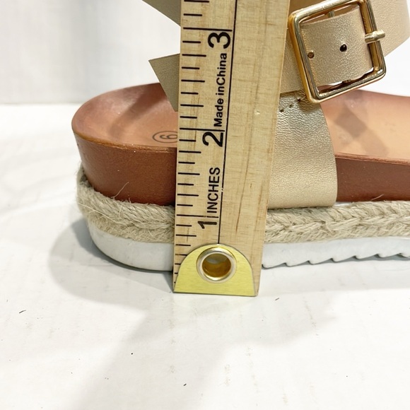 DREAM PAIRS Women Espadrille Casual Flatform Platform Wedge Sandals SUNNA GOLD 6 - Picture 11 of 12